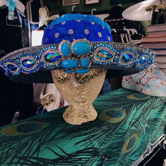 Custom Blue Exotic Boho Hat